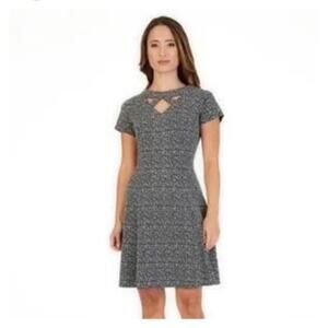 ALYX Black Cutout Detail Short Sleeve Knit Dress Size 16